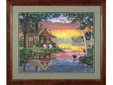 Cabane au coucher de soleil