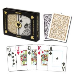 Copag Cartes  jouer 100% Plastique - Paquet Double - Format Poker - Index Jumbo - Noir et Or