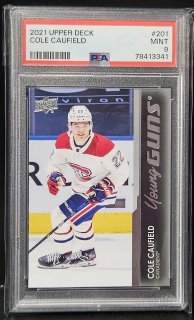 2021/22 Upper Deck Series 1 #201 Cole Caufield PSA 9 Young Guns