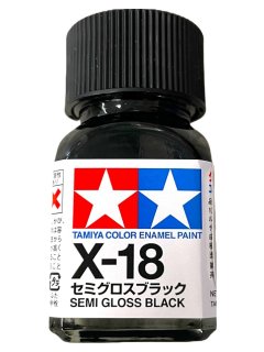 Tamiya Émail - X-18 Semi Gloss Black