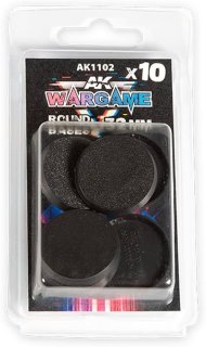 AK Interactive Plastic Wargame Bases (Round Base 32mm x10) 