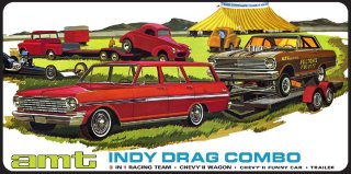 AMT Indy Drag Combo Chevy Wagon Funny Car Model Kit 1/25