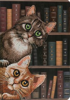 Crystal Art Kit - Notebook - Cats in the Library