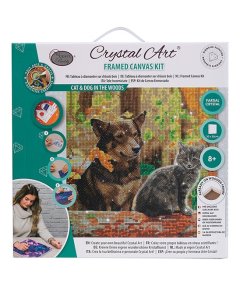 Crystal Art Kit - Cat & Dog in the Woods