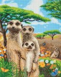 Crystal Art Buddy DIY Diamond Painting Meerkat Family 50X40 cm