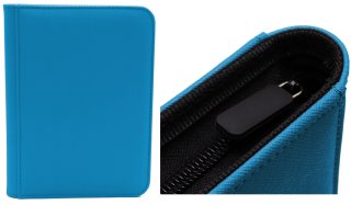 Dex Cartable à Fermeture éclair 4 Pochettes Bleu (160 Cartes)