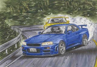 FUJIMI - ISD-22 - Initial D - Skyline GT-R (BNR34) - Kozo Hoshino - 1:24
