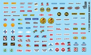 Gofer Racing Decals - Sponsor Sheet # 3