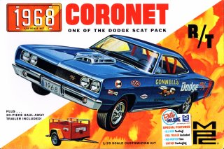 MPC - 1968 Dodge Coronet Hardtop With Trailer 1/25