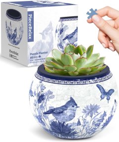 PieceRelax Puzzle Planter Oriental Birds And Flowers Style 80 pièces