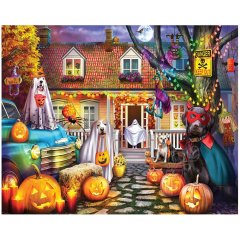 White Mountain Halloween Dog House 1000 PCS Puzzle