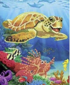 Crystal Art Kit - Notebook - Underwater Turtle