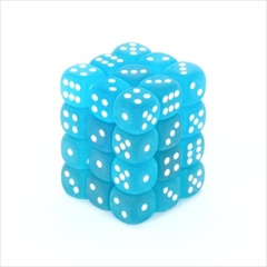 Ensemble De 36 D6 Givré Bleu Carraibe Et Blanc