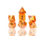 Sirrius Dice Nebula Fire Orange with Red 7-Die set / Set de 7 Dés