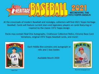 2021 Topps Heritage Baseball - Paquets