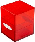 Up Deck Box Satin Cube Glitter Red